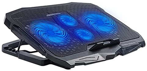 Base Refrigeradora Portatil Escritorio Soporte De Refrigeración para Portátil USB, Almohadilla para, para Radiador, con Velocidad Ajustable, 4 Ventiladores Estable Ergonómico