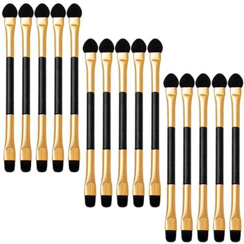 MAJORMENCH Juego de Pinceles para Sombra de Ojos de Doble Punta, 15 Piezas, Tamaño Pequeño, Materiales Seguros y Suaves, Aplicadores Portátiles para Maquillaje Profesional y Uso Diario