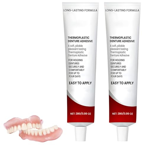 Uoxmiy 2 PCS Denture Adhesive Gel for Full & Partial Dentures