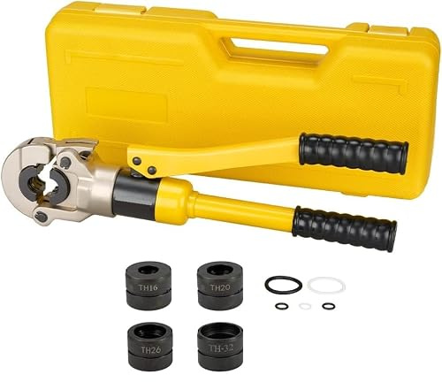Pressatrice Pinza Manuale Crimpatrice Idraulica per Tubi in Multistrato con 4 matrici TH 16-20-25/26 e 32mm