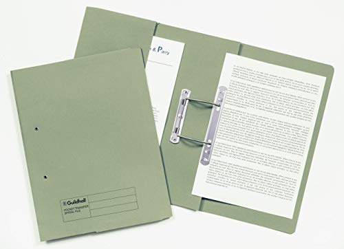 Exacompta Guildhall 347-GRNZ - Archivador de espiral de bolsillo, 285 g/m², color verde, 355 x 250 mm, bolsillo derecho, certificado Blue Angel, verde