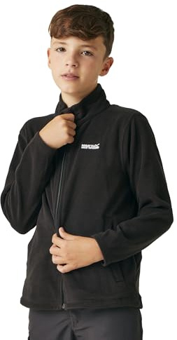Regatta Unisex Kinder King Ii' Lightweight Full Zip Fleece, Schwarz/Schwarz
