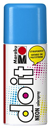 Marabu 21071006355 - Do it Neon blau, Colorspray auf Acrylbasis, brillante Tagesleuchtfarbe, volle Leuchtkraft auf hellen Untergründen, styroporfest, sehr schnell trocknend, wetterfest, 150 ml