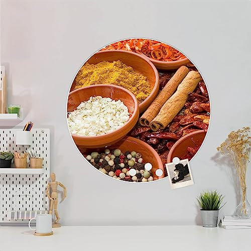banjado Magnettafel Ø 47cm Weiß - Magnetwand aus Metall - Magnetpinnwand als Memoboard - Pinnwand Magnettafel Küche, Büro, Kinderzimmer inkl. 4 Magnete & Montageset - Gewürze