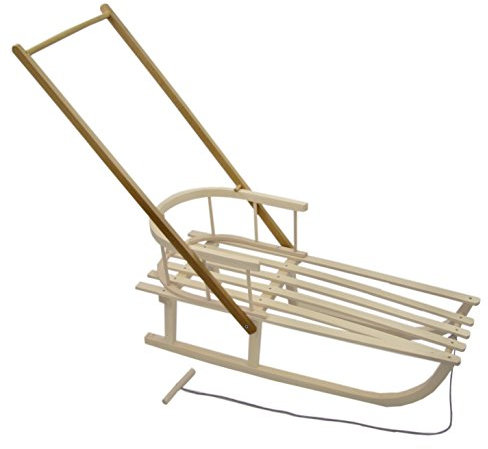 BambiniWelt24 BAMBINIWELT Schiebestange Schubstange aus Holz für Holzschlitten