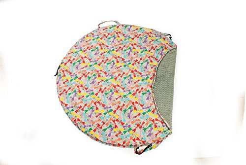 1buy3 Spieldecke, weich und bequem, Grau + Libellen, 120 cm Durchmesser