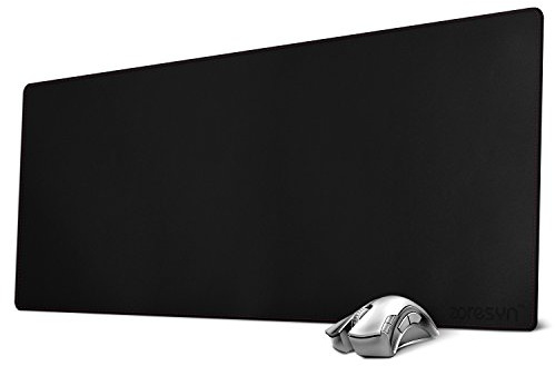 ZORESYN Schreibtischunterlage PU-Leder Schwarz 90 x 40 cm | Wasserdichte Tischauflage mit Anti-Rutsch Unterseite, Große Mauspad für Büro, Homeoffice und Gaming, Kratzfest & Pflegeleicht