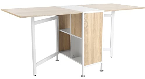 HOMCOM Tavolo Multiuso Design Pieghevole con 4 Scompartimenti 169 × 62 × 75cm
