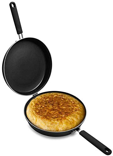 e!Orion Sartén Doble para Tortilla, Aluminio Fundido Antiadherente,diametro 24 cm, Apta para Todo Tipo de cocinas, incluida inducción y Puede lavavajillas