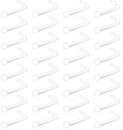 Mayhoop Klar NasenPiercing Stecker Piercing Nasen Retainer Bioflex Acryl Flexibel 22G 7mm L Förmig Stecker