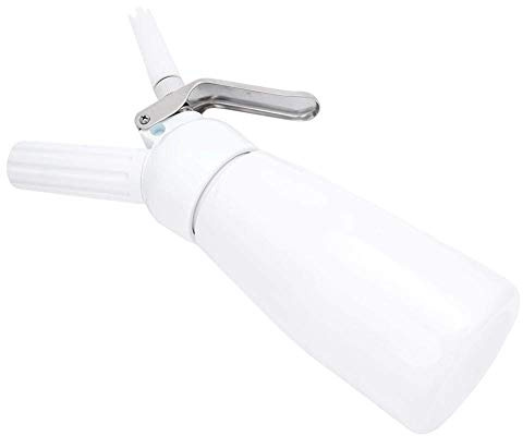 Whipped Cream Dispenser 250mL Portable Red Aluminum Whipped Dessert Cream Butter Dispenser Whipper Foam Maker(White)