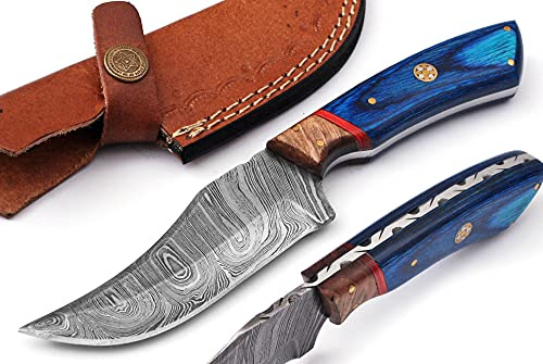 MOHID ENT Custom Handmade Damascus Steel Hunting Knife for Skinning Camping Outdoor- Fixed Blade Hunting Knife With Sheath Belt Loop