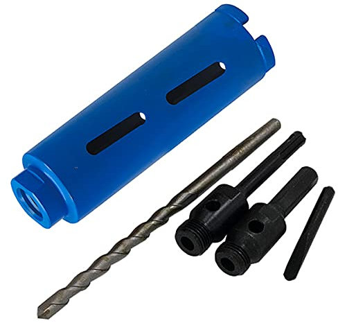 Voche 52mm x 150mm Diamond Core Drill with Hex & SDS Arbors, Pilot Drill Bit and Ejector Drift