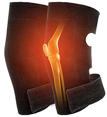 DENZED Knee Heat Massager, 1 Pair Health Care Tourmaline Self Heating Knee Pad Magnetic Therapy Support Adjustable Knee Massager Relieve Leg Pain