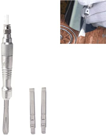 Pneumatic Scraper Micro Air Flux Chipper Chisel Pencil Carved Wood Scaling Gas Shovel with 3 Chisels