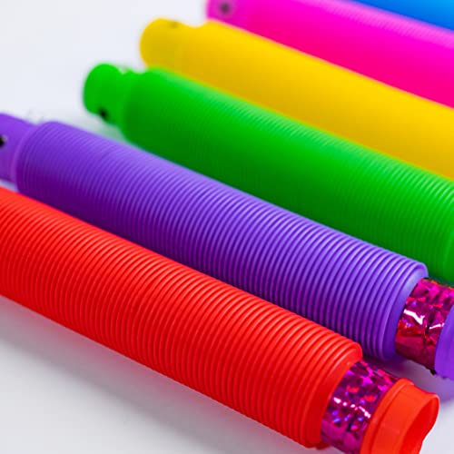 Toyseum Lot de 12 tubes lumineux sensoriels lumineux pour enfants, sacs à friandises, jouets sensoriels pour garçons et filles (6 couleurs uniques)
