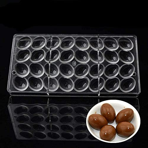 Kunye Moule à chocolat 32 cavités 3D en forme d'œuf de Pâques Transparent