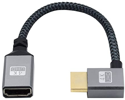 Chenyang Cable HDMI 1.4, HDMI tipo A macho a hembra, cable de extensión conector en ángulo recto de 90 grados