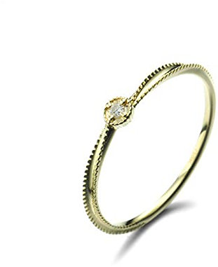 Epinki Echte Goldschmuck Ring Gelbgold 750 18 Karat, Ewigkeitsring Memoirering Verlobungsring mit Diamant, Rundschliff, 18K Gold Hochzeitsring Freundschaftsringe für Damen, Gold, Gr.63