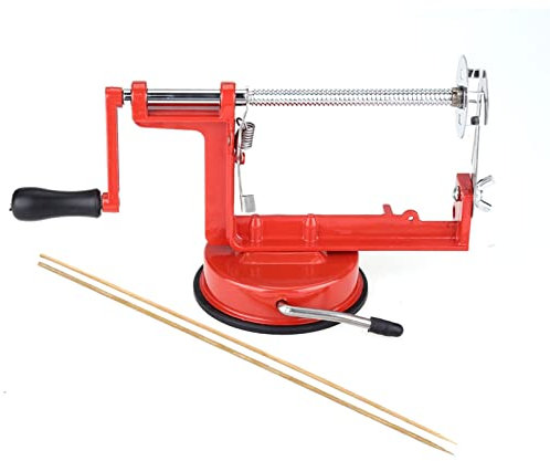 Tomotato Cortador Manual de Patatas en Espiral, Herramienta de Cocina con Base de Succión y Acero Inoxidable para Cortar Papas Fritas, Zanahorias, Pepinos, Berenjenas en Hogar