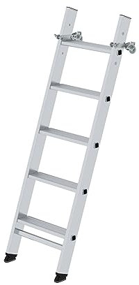 PROREGAL Stufen-Anlegeleiter LKW 5 Stufen, inkl. Magnet-Montagesatz | Leiter, Teleskopleiter, Trittleiter, Bockleiter, Sprossen-Doppelleiter