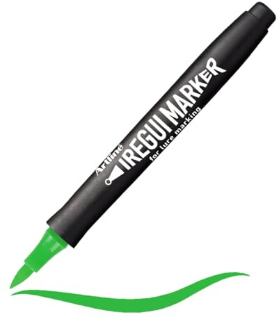 Artline Iregui Marker for Lure Marking | Brush Tip | Coloring and UV Reflection | DIY Lure Coloring | Glow Green