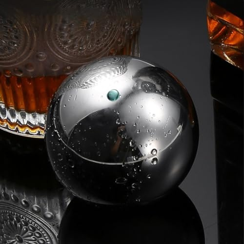 SPORTARC Bolas de hielo reutilizables de acero inoxidable de 38 mm, piedras de whisky, cubitos de hielo, piedras de enfriamiento, bolas de hielo de vino de whisky
