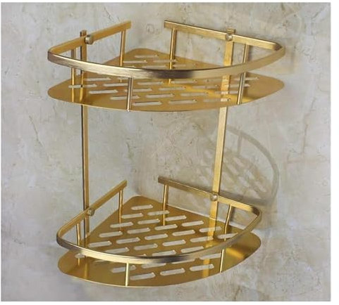 shower storage,corner shelves, Corner Shower Wall Caddy Corner Basket Gold Shower Caddy for Shoo Soap Hair Dryer Holder Triangle Shelves Wall Mounted Banheiro Etagere