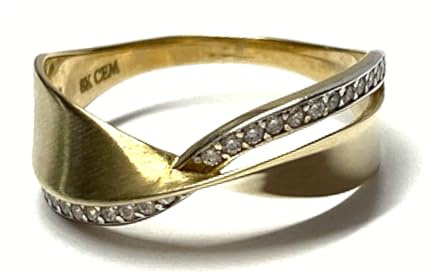 Schmuckring 333/- Gold bicolor Zirkonia Glanz matt Ring Goldring #58