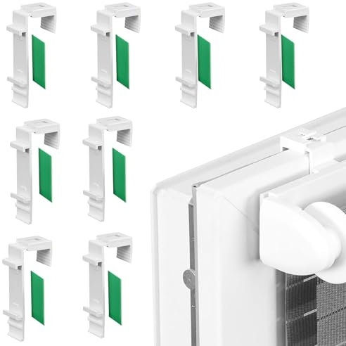 Lithyc 8 StüCk Klemmfix Halterung - Klemmfixierung - Rollo Halterung - Kein Bohren Erforderlich - Rollo Halterung Fenster - Passend FüR Doppelrollos, Jalousien