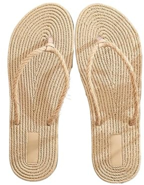 SUBLXPoten Sandales de Plage en Paille Sandales en Paille Tongs for Femmes, Pantoufles, Chaussures for Dames, intérieur et extérieur, Tongs for Femmes, Diapositives Plates de Plage, été(40)