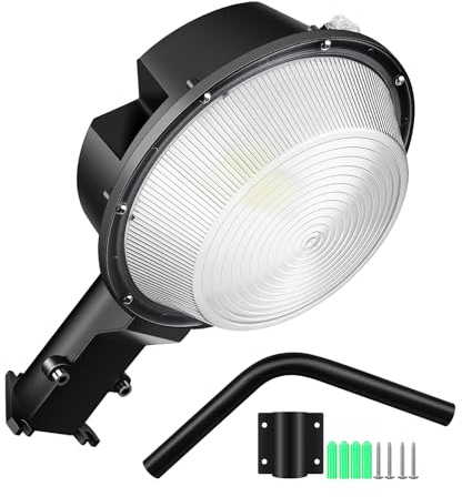 RIGIDON Lampione stradale a LED da 100 W, 10000 lm, IP66, impermeabile, colore bianco, di sicurezza, illuminazione per parcheggio, per strada scolastica, parcheggio, cortile, spazio, garage, giardino