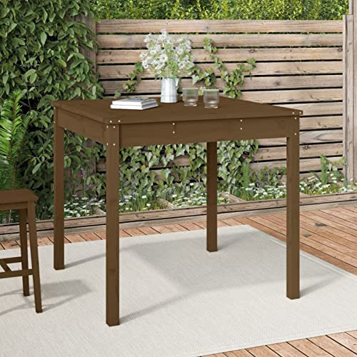 Xichuzi Gartentisch, Buffettisch, Garten Esstisch, Multifunktionstisch, Terrassentisch, Picknicktisch, Spieltisch, Flohmarkttisch, Honigbraun 82,5x82,5x76 cm Massivholz Kiefer