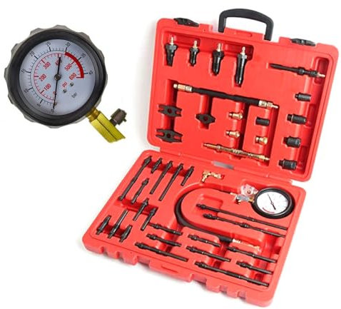 Tagtuell Kit tester di compressione standard, tester di compressione per motori a benzina e diesel, tester di perdita di pressione per motori auto, camion, navi, benzina e diesel, fino a 40 bar