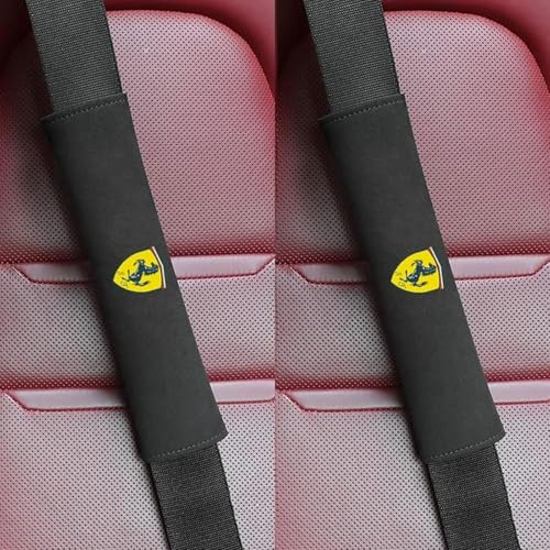 dzggs 2 Pièces Rembourrage de Ceinture de Sécurité pour Ferrari Portofino SF90 F8 812 458 456 488 296 California, Protege Ceinture Voiture Amovible Confortable Antidérapant, Coussinets Ceinture,D