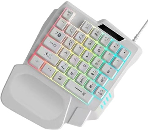 Tastiera meccanica - Tastiera meccanica ergonomica con una sola mano, tastiera portatile PC da 150 cm, tastiera ergonomica professionale, tastiera da gioco programmabile portatile, tastiera da gioco