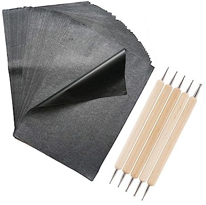HAPINARY Schwarzes Graphit-transferpapier Übertragung Von Mustern Holz Glas Metall Keramik Inklusive Zeichenwerkzeugen Geeignet Für Bastelprojekte Und Bürogebrauch