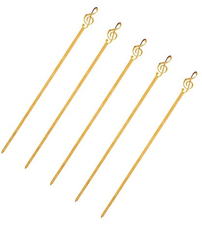 TOYANDONA 5piezas Brochetas Para Barbacoa y Parrilla Diseño Musical Acero Inoxidable Unidades