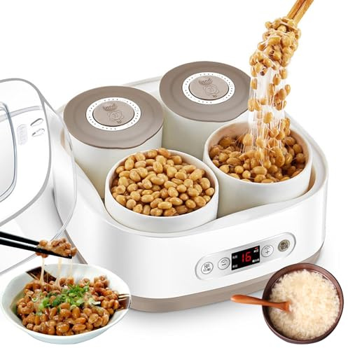 Wasd3Pods Fermentatore Elettrico del Natto, Macchina Automatica dello Yogurt da 2 L, Temperatura Regolabile, Controllo Intelligente del Pannello, per Il Negozio di Dolci del Bar di Casa