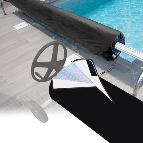 Solar Pool Cover Roller Reel, Dustproof Waterproof UV Protective Outdoor Swimming Pool Accessory for Easy Maintenance