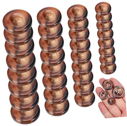 Angoily 50 Pcs Coat Buttons Four Sewing Buttons for Clothing Fastening DIY Crafts Machine Washable Secure Fit for Woolen Outerwear