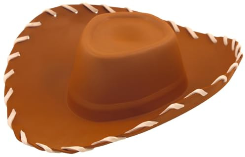 GETINSTYLE SHOP Cowboy Hat Wild West with Wide Brim and White Stitches for Men and Women, Adult, One Size (Brown)