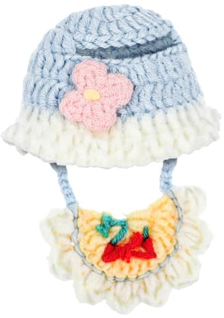 Milisten Accessori per Bambole Compatibile Cappello e Bavaglino in Tessuto Morbido con Design Floreale per Bambole