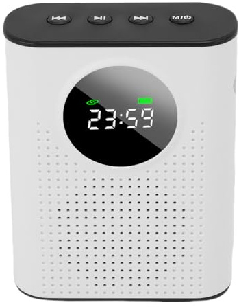 Luocute Amplificador de Voz Inalámbrico, Amplificador de Voz Omnidireccional Recargable Portátil con Pantalla Digital LED de Micrófono Magnético LECHON para Maestros