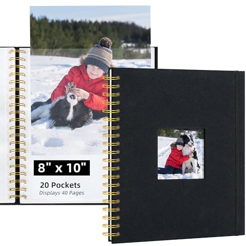 Remowith 8x10 Photo Album 20 Pockets Linen Cover Kids Artwork Black | DIY cover window, Acid free sleeves, School photos, Kids artwork, Certificates, Memory keepsake