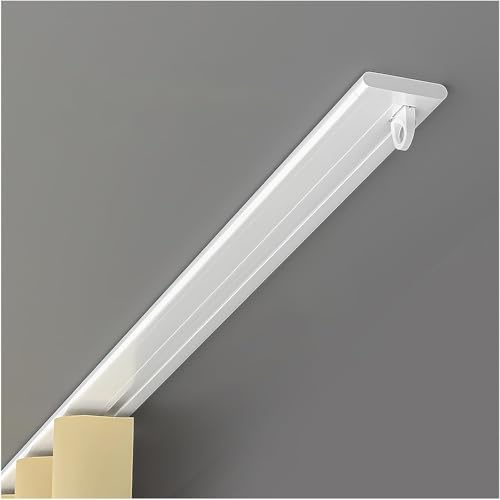 Ultra-Dünn Aluminium Deckenbahnsystem, Gardinenschiene 1 Läufig 70-500cm Vorhangschiene, Leise, Einfache Installation, Raumteiler(100cm/3.3ft)