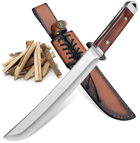 Plys Cuchillo de Supervivencia: Machete Afilado,Cuchillo de Caza,de 5 mm de Grosor,Con Funda,Adecuado Para Sobrevivir en La Jungla y Acampar,Regalos Para Hombres