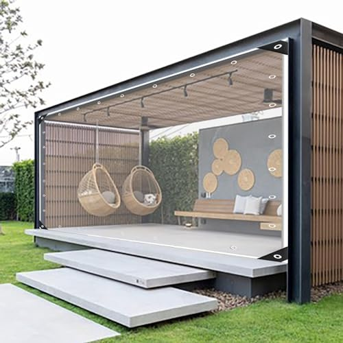 Rideaux de jardin isolés en PVC transparent pour terrasse, pergolas et pavillons, housses d'hiver en vinyle pour un confort amélioré et une protection contre les intempéries