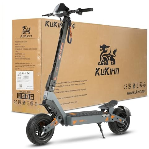 KUKIRIN G4 Electric Scooter for Adults, 75km Long Range Foldable E Scooter, 60V 20Ah Battery, 11-Inch Tubeless Tyres, Dual Disc Brakes, Touch Display, IP54, EN17128