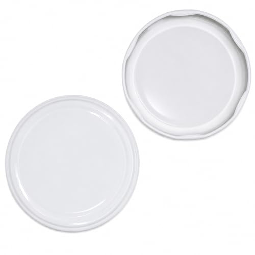 ESTO Capsule Bianche 53 mm Tappi per Barattoli Vetro – Tappi Ermetici per Passata, Salsa e Conserve Fatte in Casa (BIANCHE, 53mm)